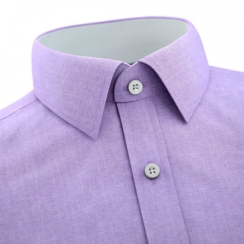 Men’s shirts with white contrast on the interior of the collar.