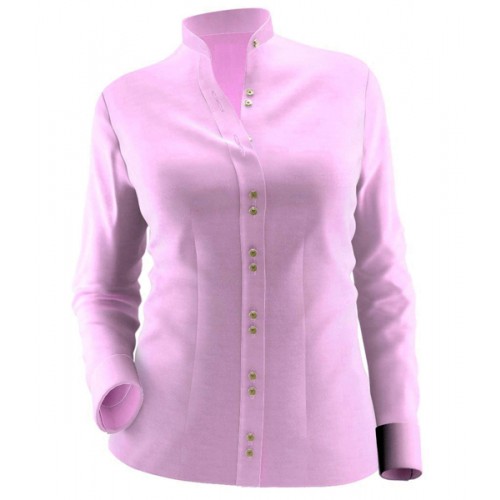 An image illustration of the double-button front closure with the placket in women’s shirts.