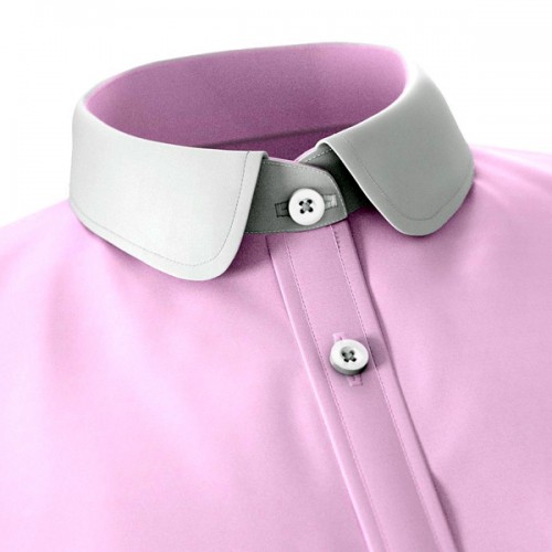 An image illustration of contrast white collar exterior in a women’s shirt.