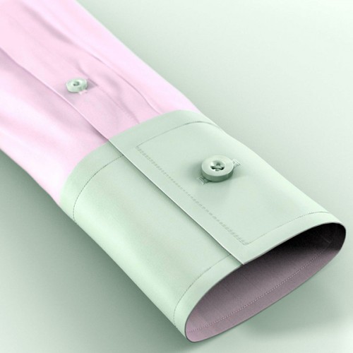 An image illustration of contrast white cuff exterior in a women’s shirt.