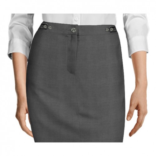 2 buttons side tab waistband in women’s skirts.