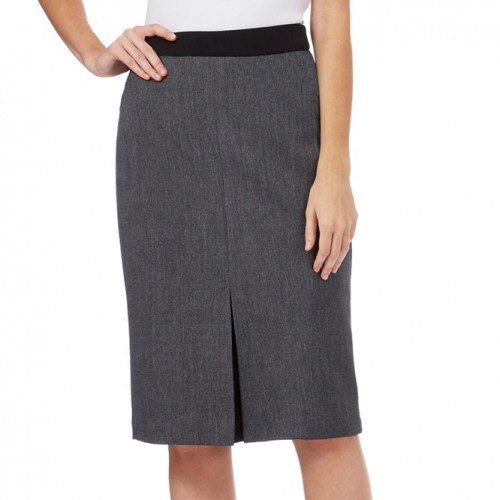 Center front kick pleat in women’s skirts.