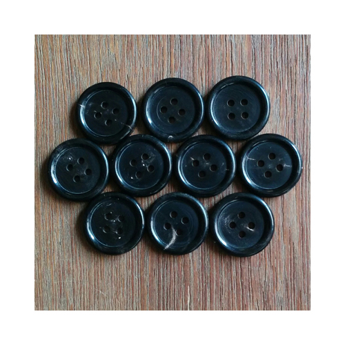 Hand made black horn buttons for suits, jackets, coats, pants, skirts, and dresses.