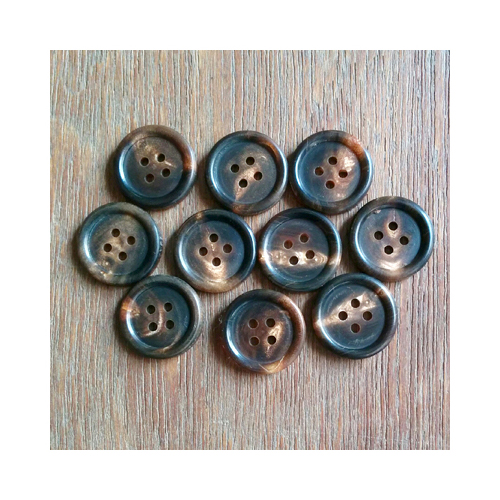 Hand made dark brown horn buttons for suits, jackets, coats, pants, skirts, and dresses.