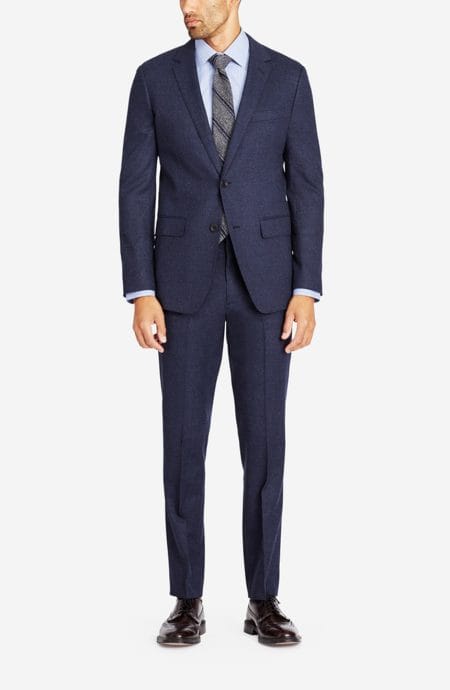 Mens navy flannel suit for all seasons.