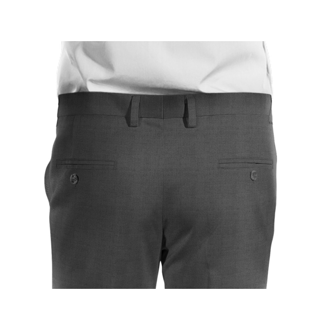 two back pockets in tuxedo trouser