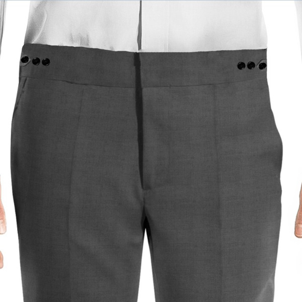 3-button side tab in the 2-inch tall pants waistband
