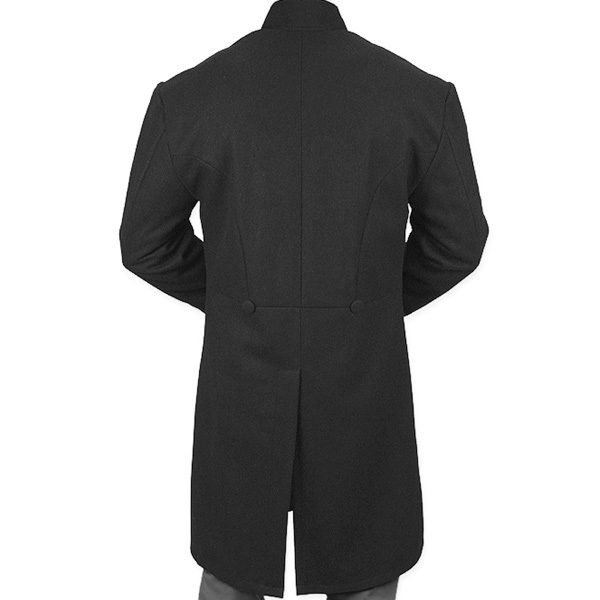 frock coat back with princess seam, center vent, waist seam, and non-frock bottom