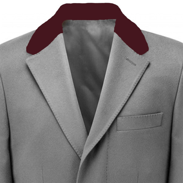 burgundy velvet collar in coat
