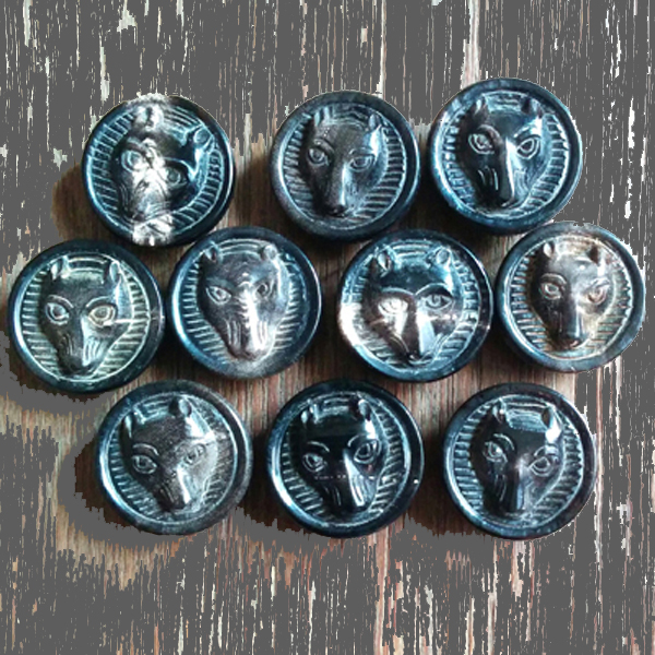 hand made 22 mm fox head horn buttons for coats and suits