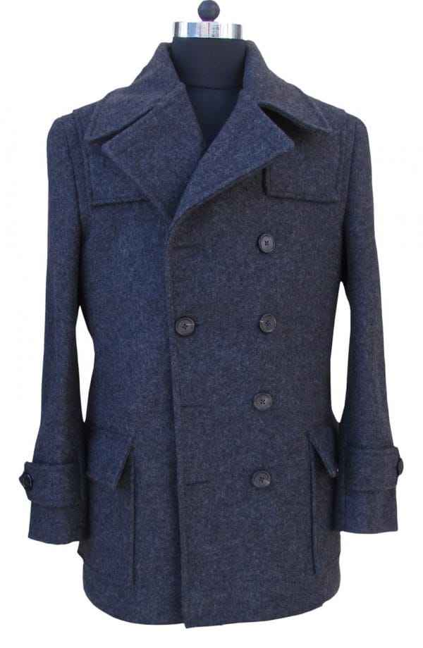 VogeLuxe | Men's Double-Breasted Mid-Length Peacoat main image 1