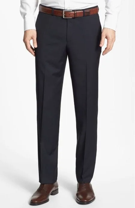 High twist wool work pants for men.