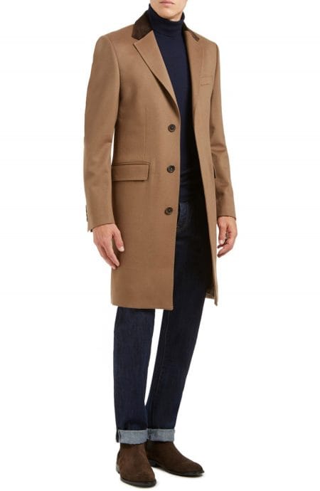 camel Melton wool topcoat