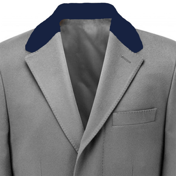 navy velvet collar in coat
