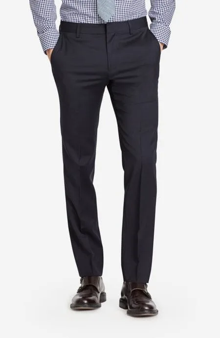New generation line navy wool pants