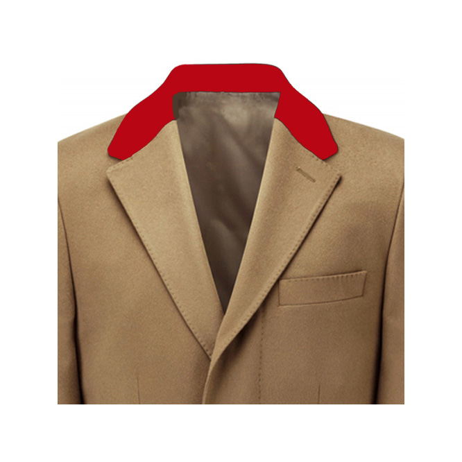red velvet collar in men’s coat