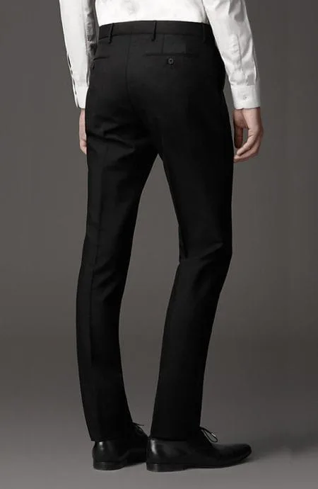 Mohair wool dress pants full-back view
