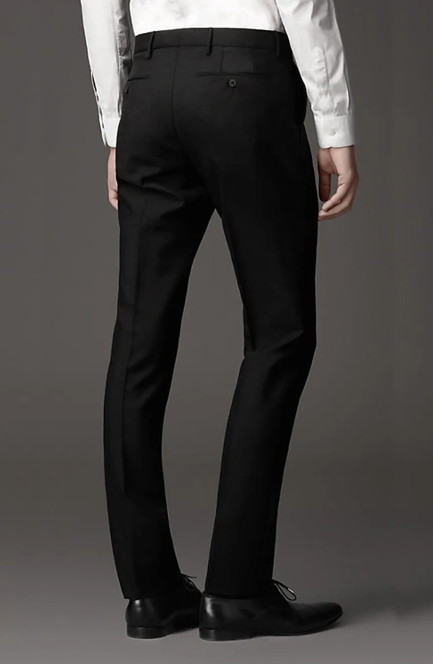 men's wool dress pants slim fit Mens Slim Fit Solid Navy Blue Flat Front Wool Dress Pants, 44