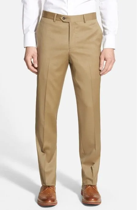 Tan wool dress pants