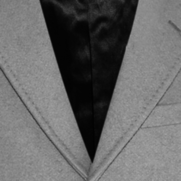 top stitched lapel edge in frock coat