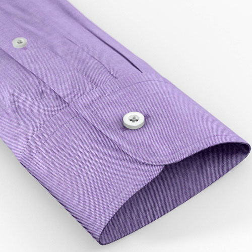 Shirt sleeves with a single button round cuff.
