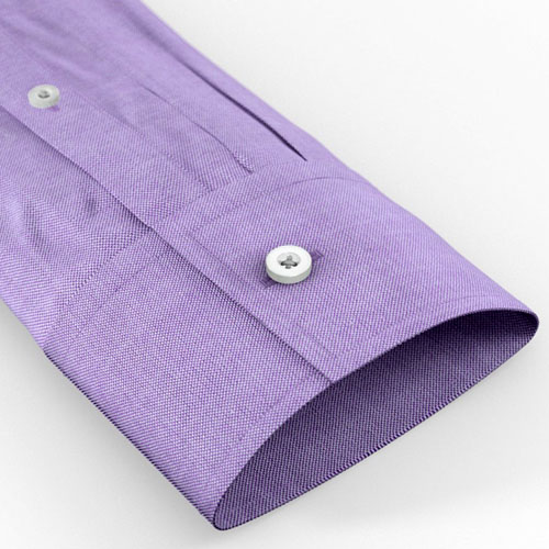Shirt sleeves with a single button straight cuff.