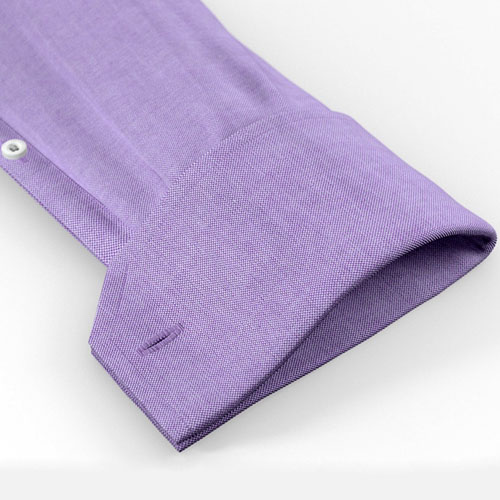 Shirt sleeves with notched french cuff double pleated.