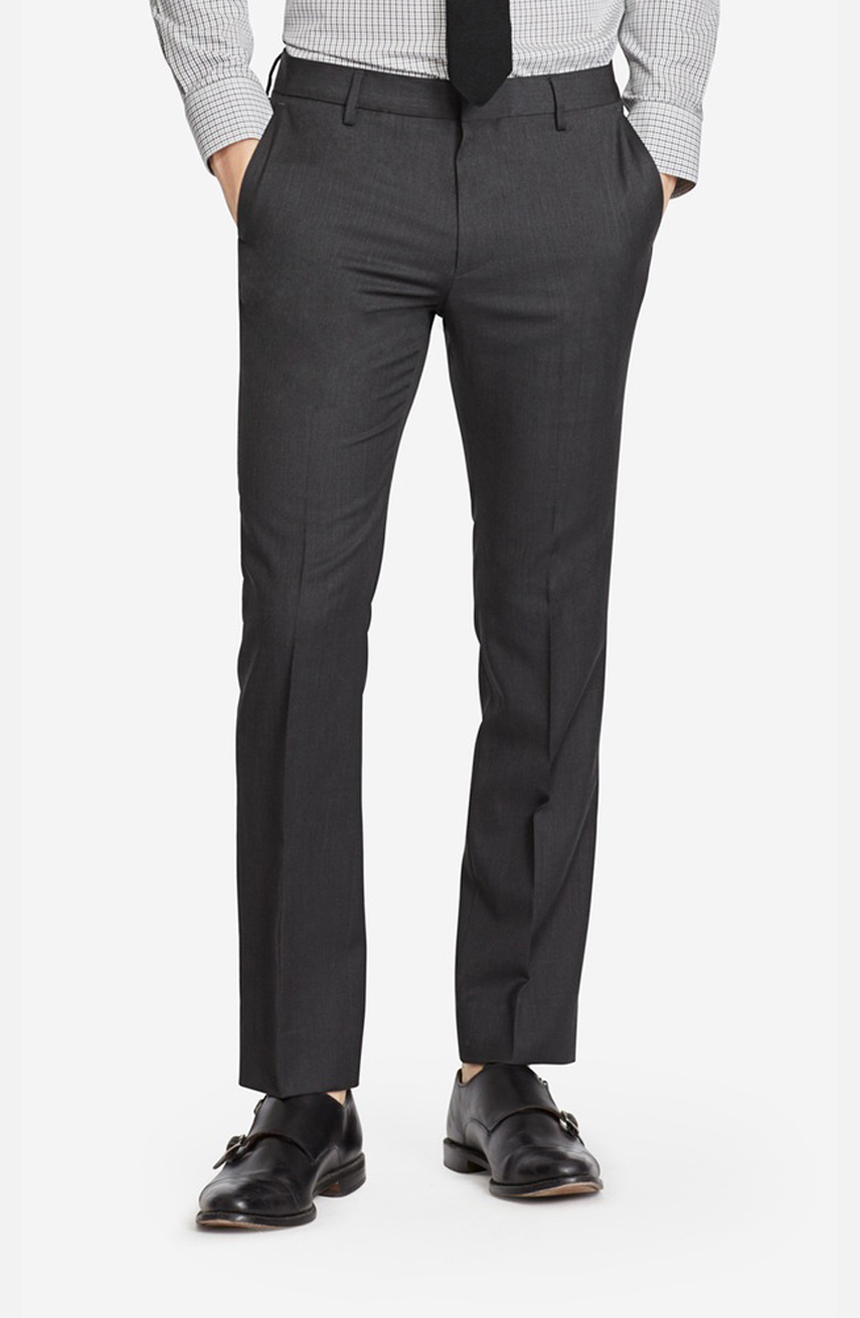 Medium Grey 100% Wool Pant - The Suit Spot