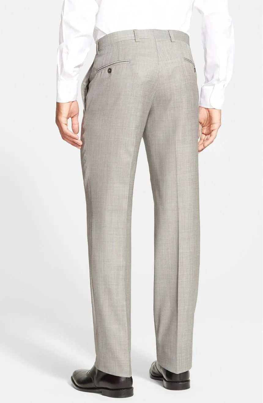 slim fit dress slacks Startorial men's trousers 100% gray virgin wool main image 1