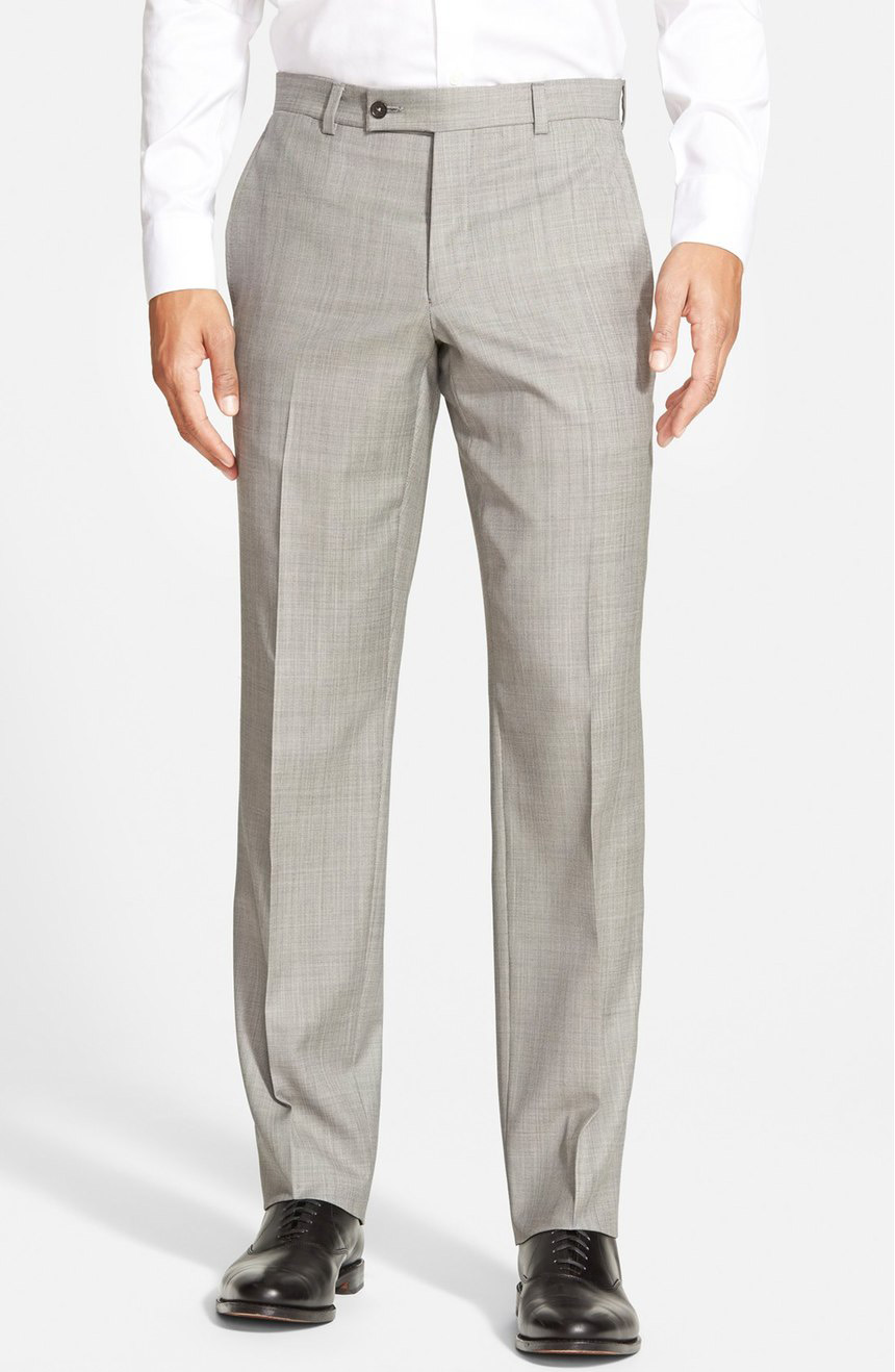Gray melange dress pants are alternative to a suit pant