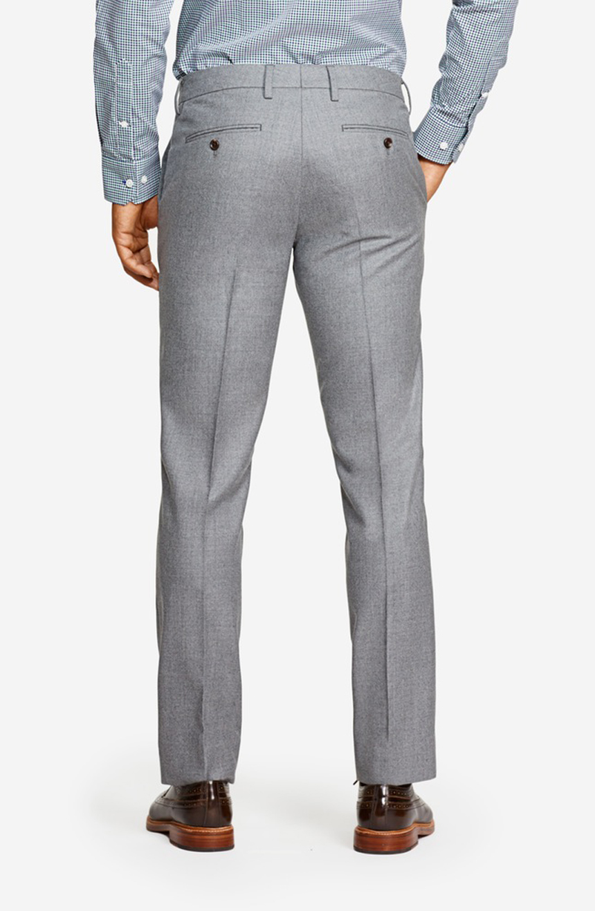 Black Flat front wool-flannel trousers | Thom Sweeney | MATCHES UK