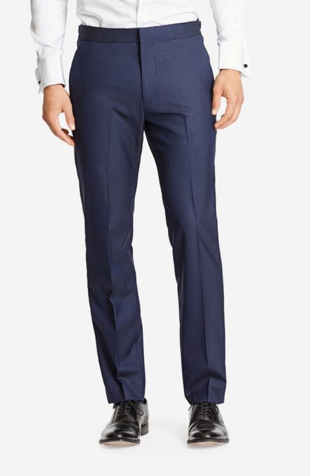 Navy blue tuxedo pants for dressing up daily | Baron Boutique