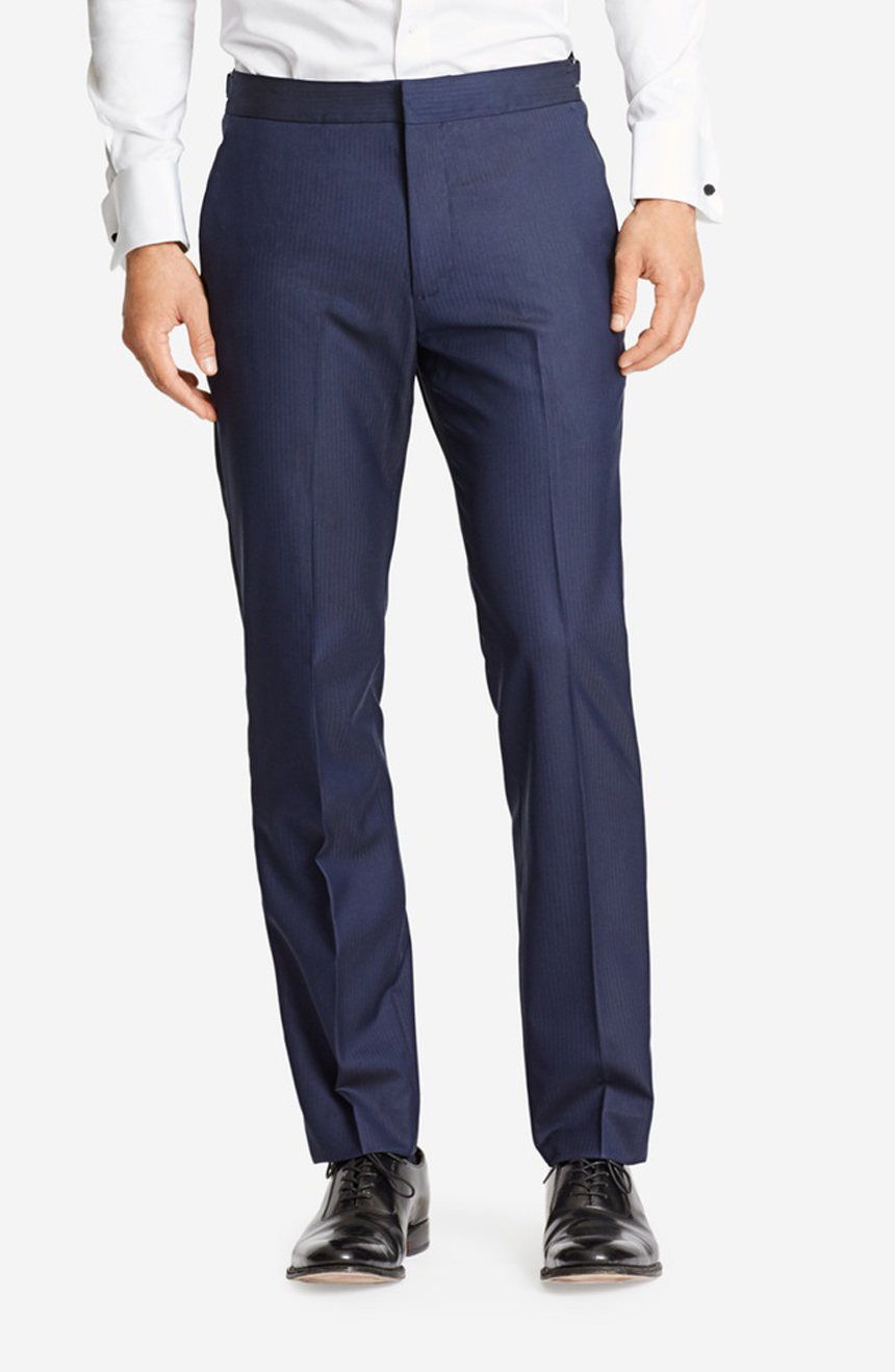 Navy blue tuxedo pants for dressing up daily