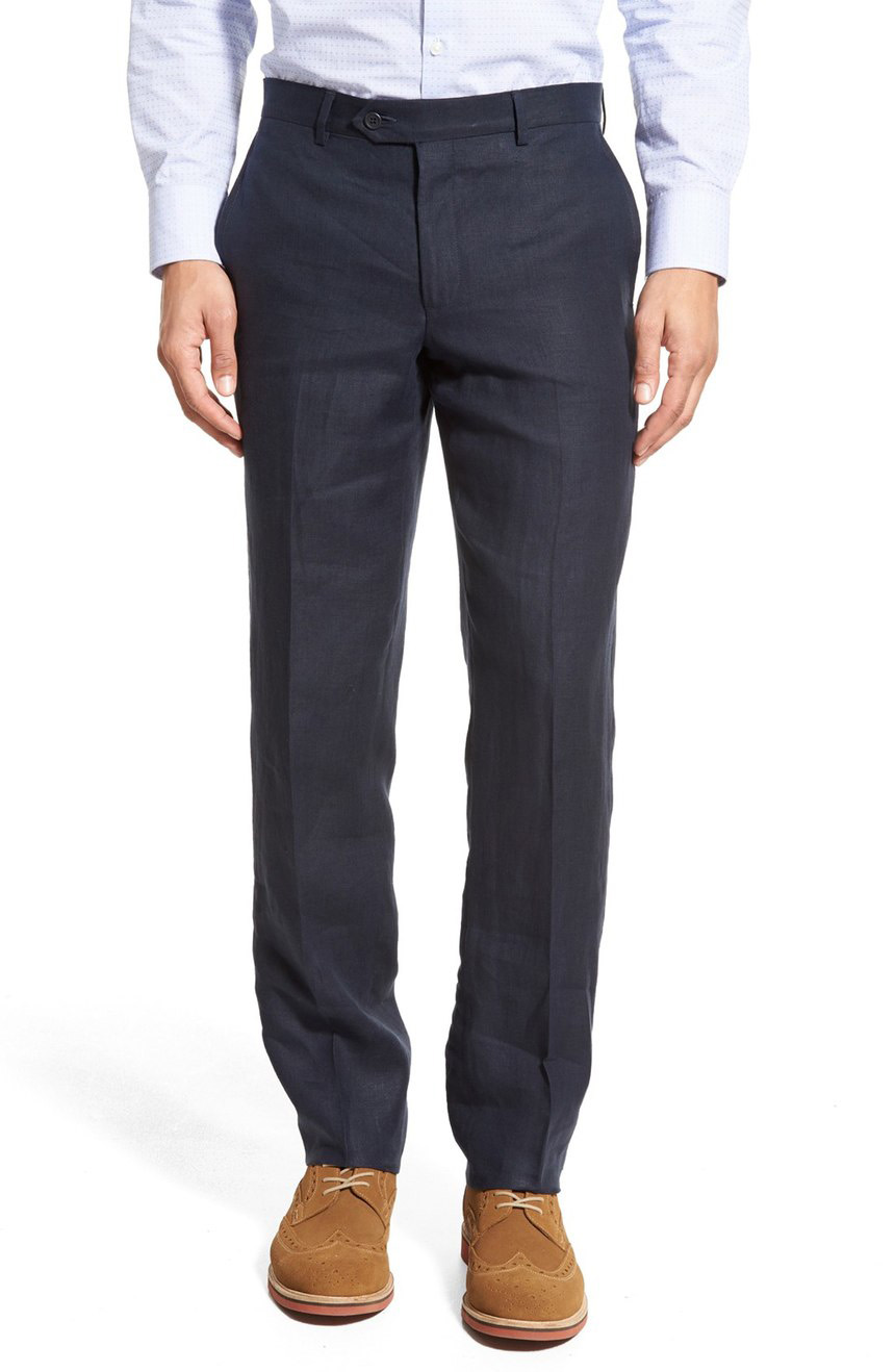 Men's tailored linen pants as dress pants or beach pants