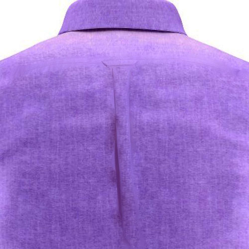 An image illustrating center fold back with a locker loop in a dress shirt.
