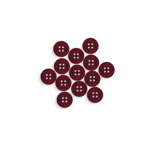 Burgundy plastic buttons for shirts.