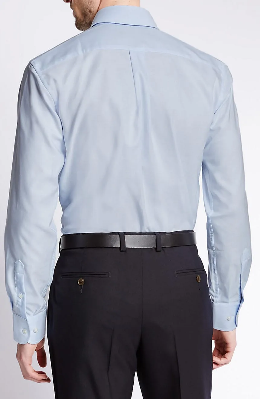 Egyptian cotton dress shirts full back view.