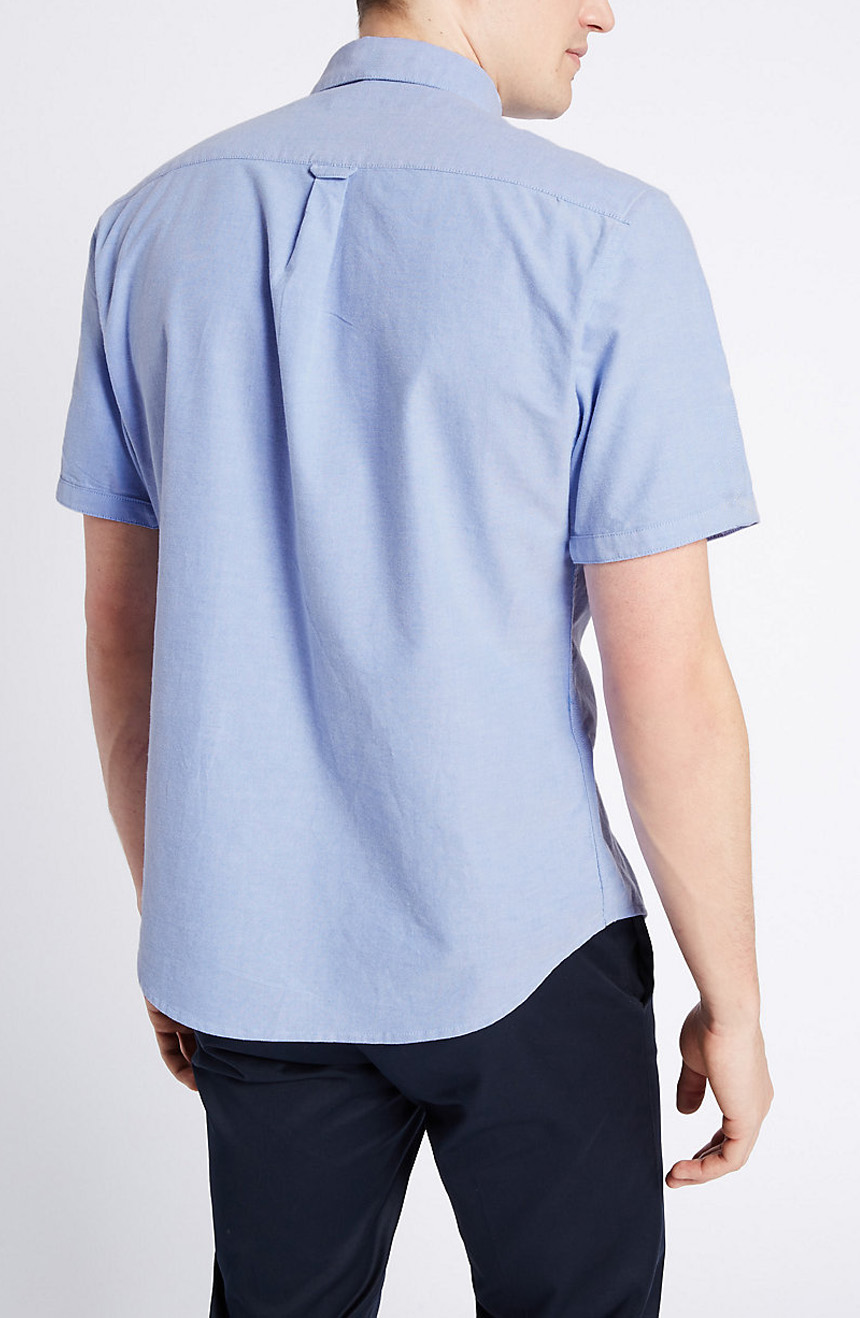 Light blue Oxford shirt slim fit and short sleeve | Baron Boutqique