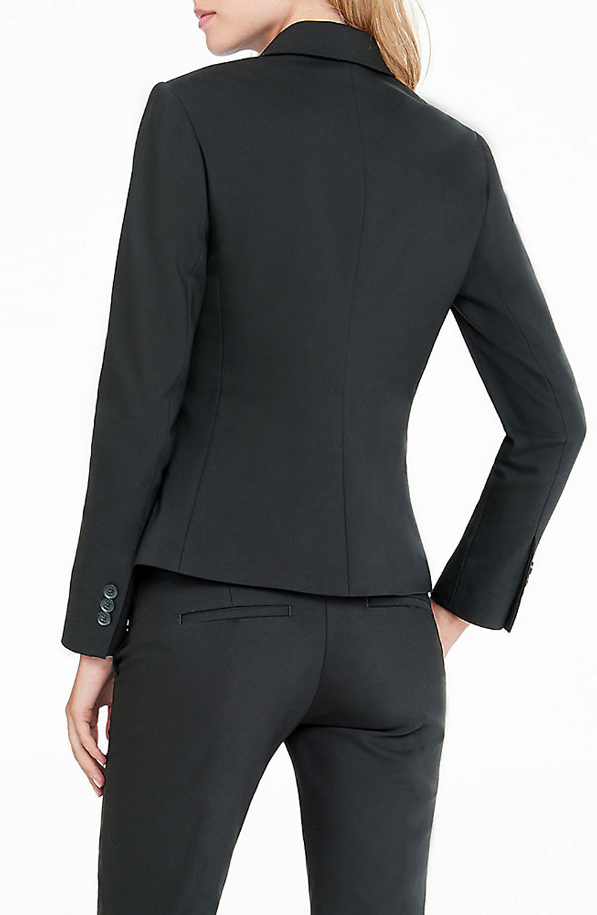 Black suit for women sets you apart in a sea of suits with just a little  shinier.