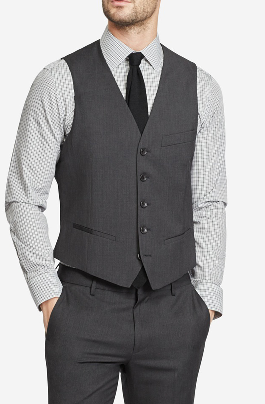 Pin Stripe Grey 3 Piece Suit with Black Contrast Waistcoat & Pants –  archerslounge