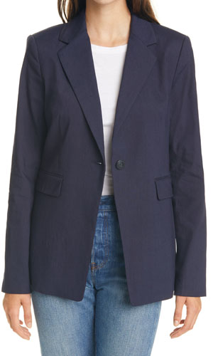 This is an image of a women's suit jackets in a relaxed fit.