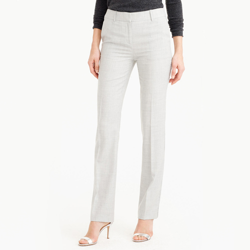 Women’s pants with a straight cut leg.