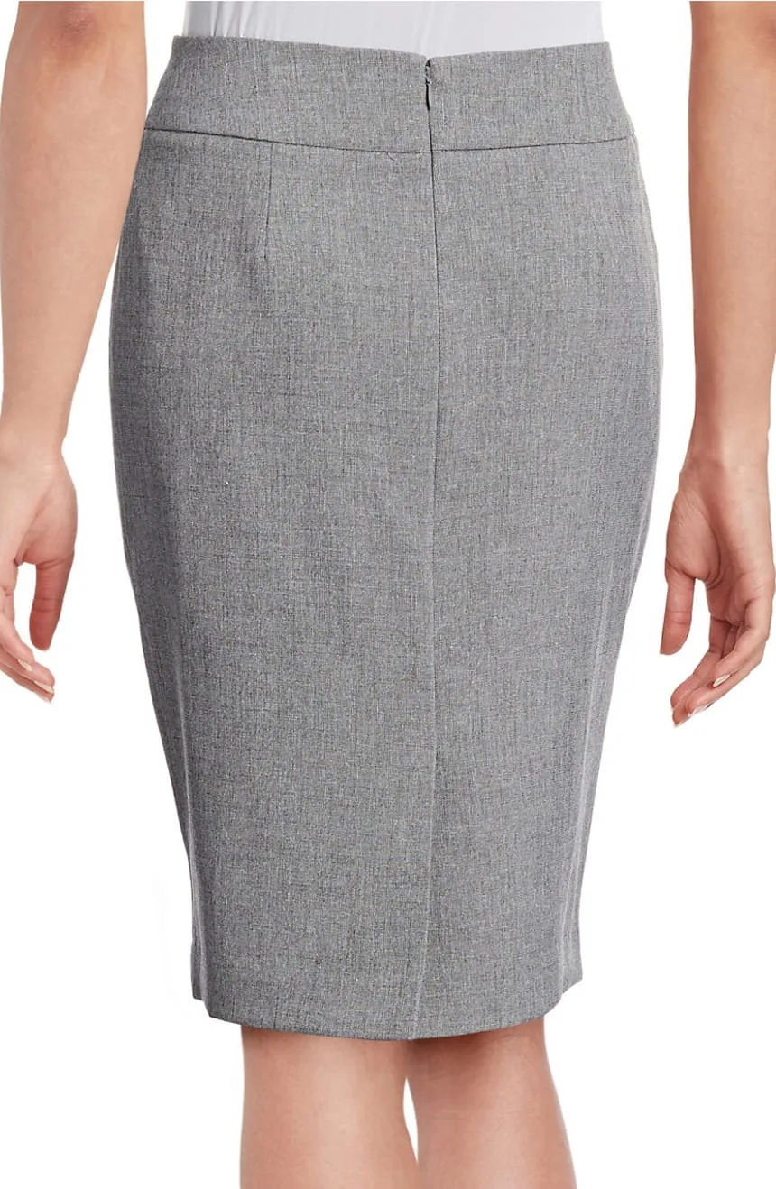 Women's Grey Pencil Skirt | Custom-Tailored Mohair Wool Skirt