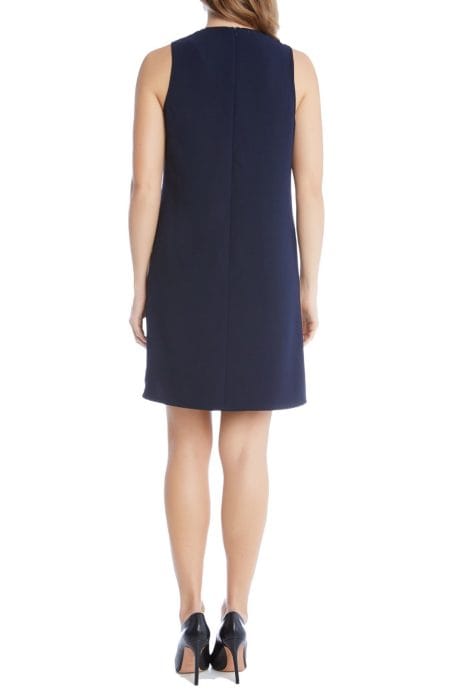 Asymmetrical hem zipper dress suitable for all occasions full back view.
