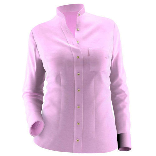 An image illustration of the left squared-shaped chest pocket with flap in a women’s shirt.