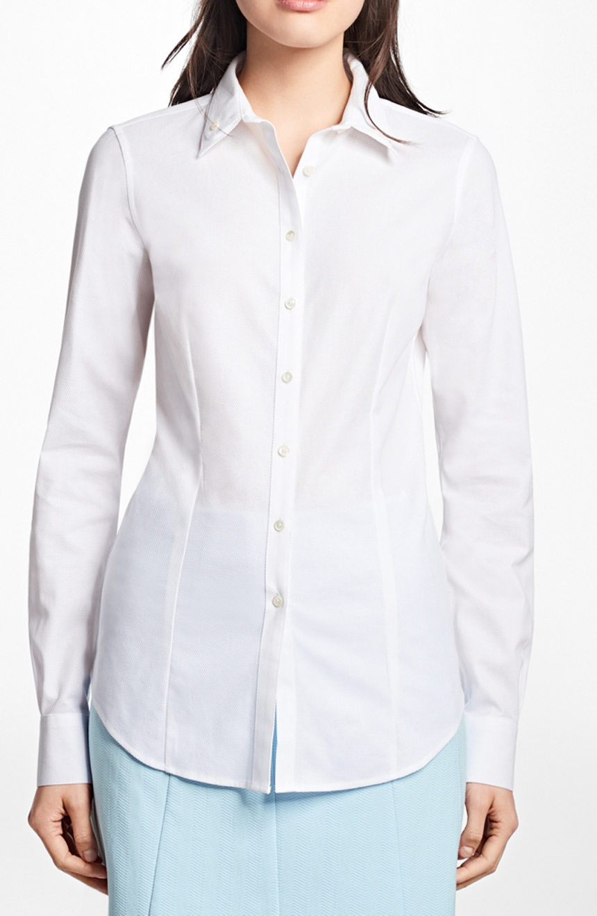 Womens tailored shirts to fit sizes with darts and double collar