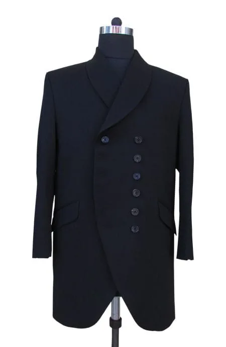 1st Doctor Who black coat full front view.