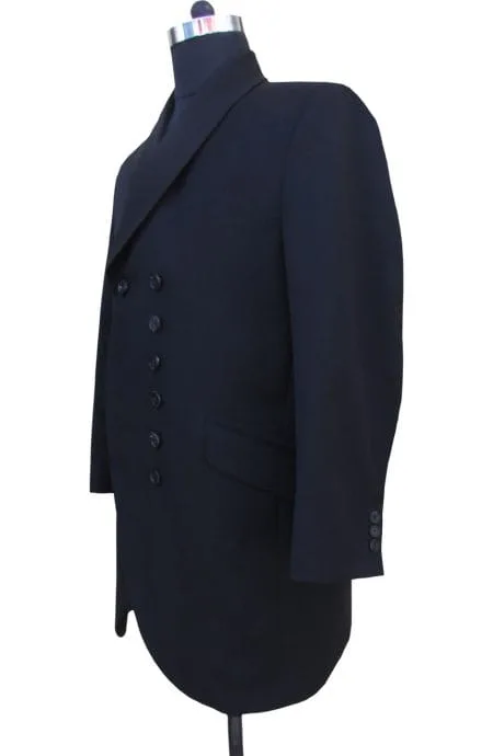 1st Doctor Who black coat full side view.