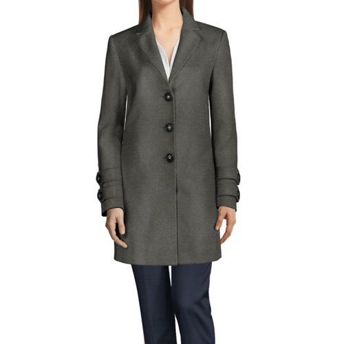 2 pointed sleeve tabs in a women’s coat.