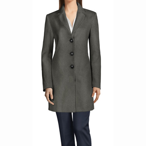No chest pocket in a women’s coat.